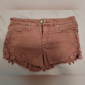 EUC Maroon High Rise Mossimo Denim Shorts Size 6/28